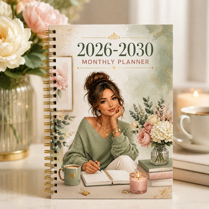 2026-2030 Monthly Planner Journal, A5 Spiral-Bound Life Organizer with Weekly & Monthly Views, Perfect for Work, School & Per