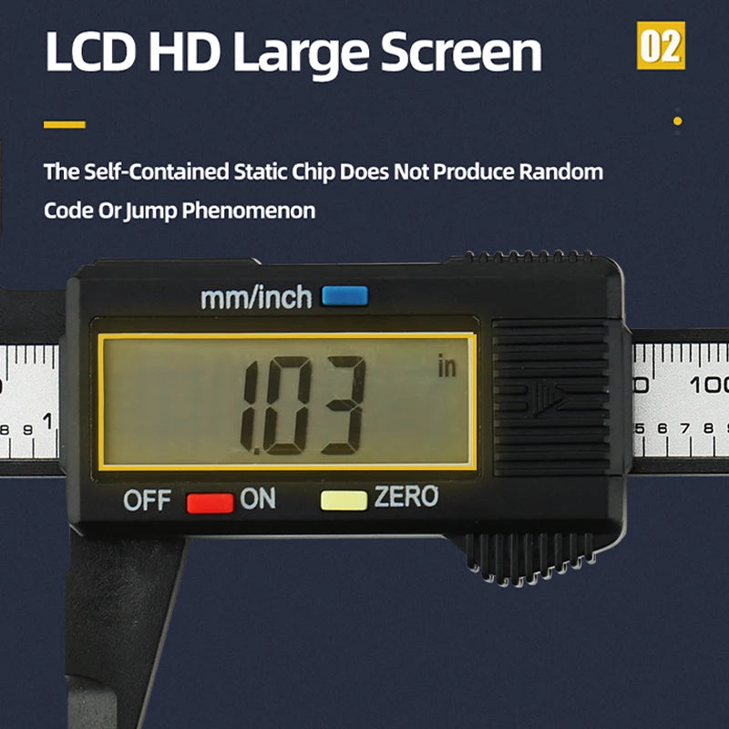 Electronic Pachometer Digital Caliper Vernier Calipers Micrometer Ruler Carbon Fibre Plastic Gauge Measuring Tools Instrument