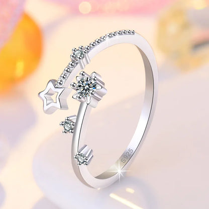 925 Sterling Silver Ring Sparkle Zircon Luxury for Women Rings Wedding Fine Jewelry Accessories Party Gift