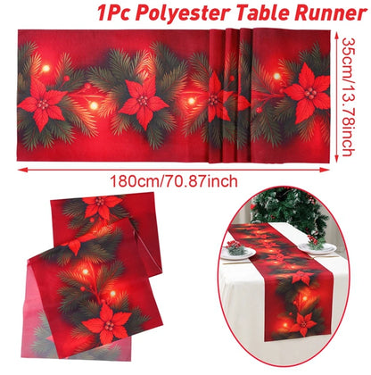 Christmas Table Runner Merry Christmas Decoration for Home Xmas Party Decor 2025 Navidad Notal Noel Ornament Happy New Year 2
