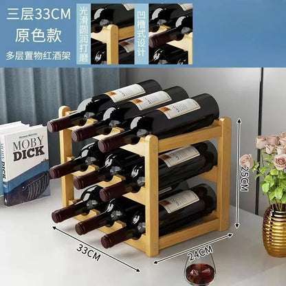 Red WineRack Decoration Household Grid Wine Display Rack Table Creative WineBottle rack Simple wine Cabinet Assemble StorageR