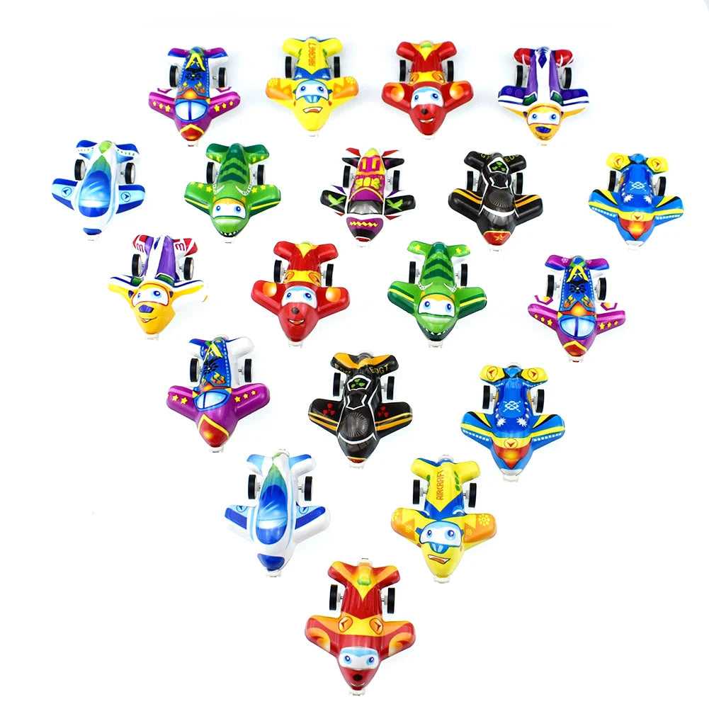 20pcs/lot Cartoon Toys Cute Plastic Pull Back Cars Plane Toy Cars for Child Mini Car Model Funny Kids Toys Kindergarten Toys 