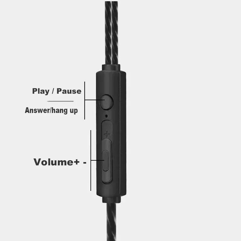 3.5mm Wired Earphone In Ear Headset HIFI Heavy Bass Earbuds Monitor Sports Headset Stereo Music Gaming Headphone with Microph