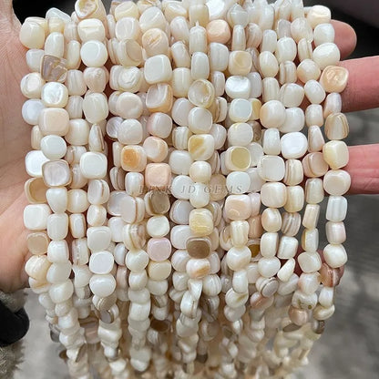 Natural Shell Beads Irregular Shape Smooth Beads Loose Spacer Bead For Jewelry Making Diy Earrings Necklace Accessory Finding