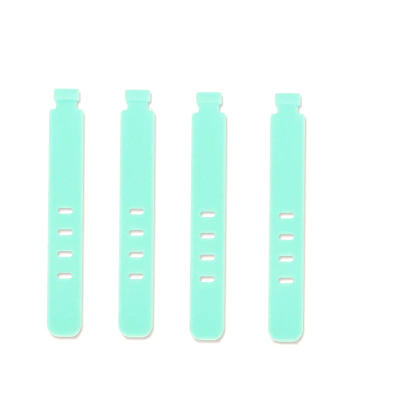 20/12/4PCS Cable Ties Cord Organizer Management Silicone Wire Holder Straps Zip Clips Reusable Tie Wraps Keeperwinder Rubber 