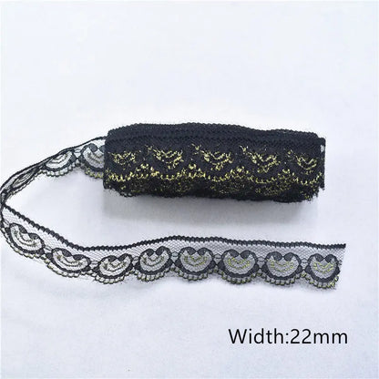 Lace Trim 10 Yards, Black Lace Ribbon for Sewing, Vintage Lace Trim for DIY Crafts, Planner Decorating, Fabric Accent Wide 14