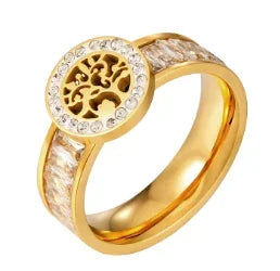 Stainless Steel Ring for Women Inlaid Zircon Rings Waterproof Romantic Fashion Jewelry