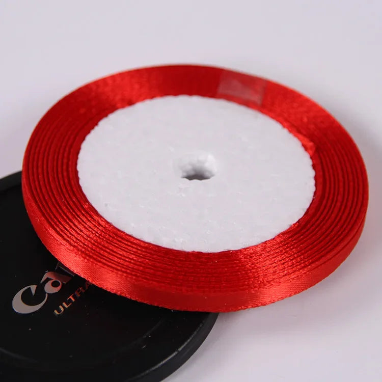 22 Meters/Roll 6mm Silk Satin Ribbons Christmas Halloween Birthday Party Gift Wrapping Ribbons DIY Handmade Crafts Material -