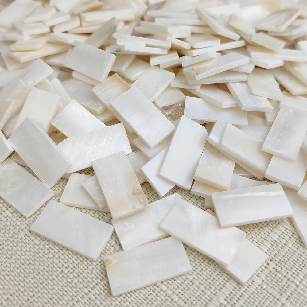 50pc rectangle Mother of Pearl Mosaic Tiles Natural Shell Square Mosaic Pieces for Home Decoration Crafts hobbies arte