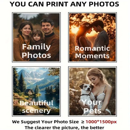 Custom Print Canvas Painting From Your Photos Wedding Birthday Poster Wall Art Decoration Pets Family Landscape Picture Decor