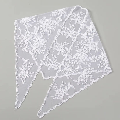 Fashion Ins Lace Hair Scarf Women Retro Triangle Hair Bands Vintage Triangular Headscarf Girls Elegant Headwear Hair Accessor