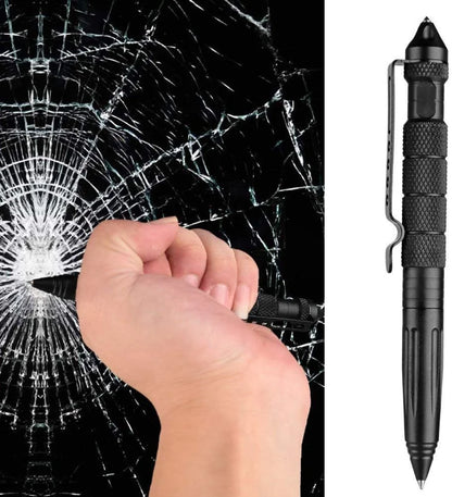Military Tactical Pen, Professional Self Defense Pen, Emergency Glass Breaker Pen - Tungsten Steel, Writing Tool with 6 Refil
