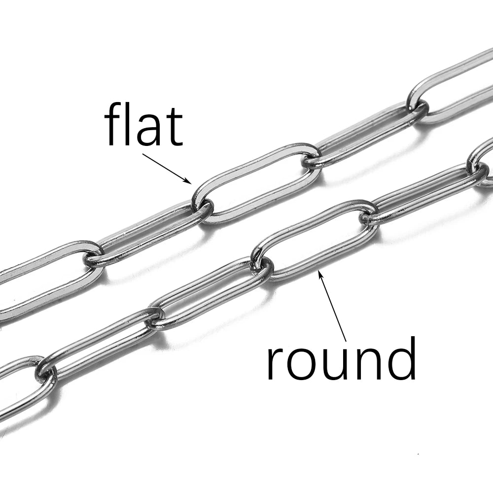 1M 3/4mm Stainless Steel Chain No Fade Cable Gold Chains for Necklace Bracelet Anklet DIY Jewelry Making Components - Steel /