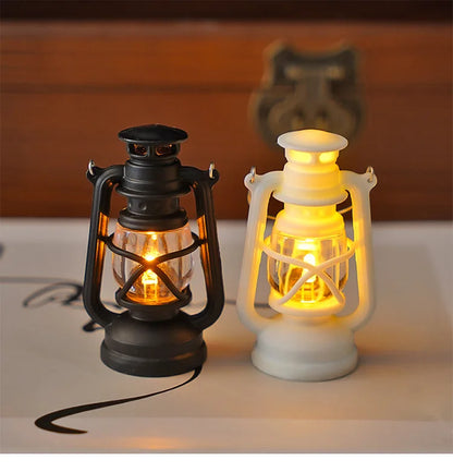 Dollhouse Mini Led Retro Glowing Pony Lantern Simulation Cande Light Night Light Dolls Miniature oil light Lamp Home Decor To