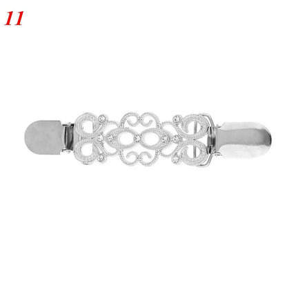 Women Carved Flower Cardigan Sweater Blouse Shawl Clips Shirt Collar Shawl Brooch Retro Duck Clip Clasps Charm Accessories Gi
