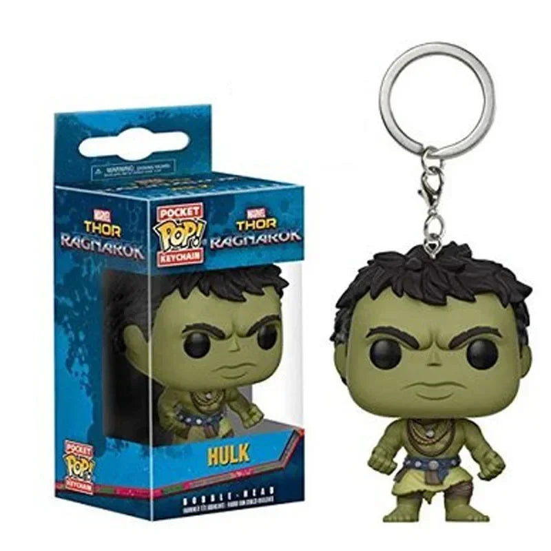 FUNKO Captain America Inro Man Deadpool Spider Man Thanos Thor Keychain Toys Vinyl Doll Collectible Toy Figures Best Kid Gift