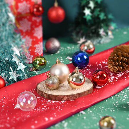 24pcs 3cm Christmas Balls Christmas Tree Ornaments Ball Xmas Hanging Tree Pendants Home Party Christmas Tree Decor New Year G