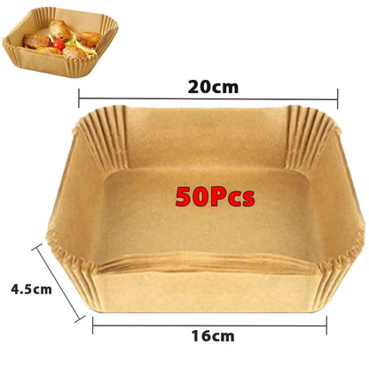 50/100Pcs Air Fryer Disposable Paper Non-Stick Airfryer Baking Papers Round Air-Fryer Paper Liners Paper Kitchen Accessories 