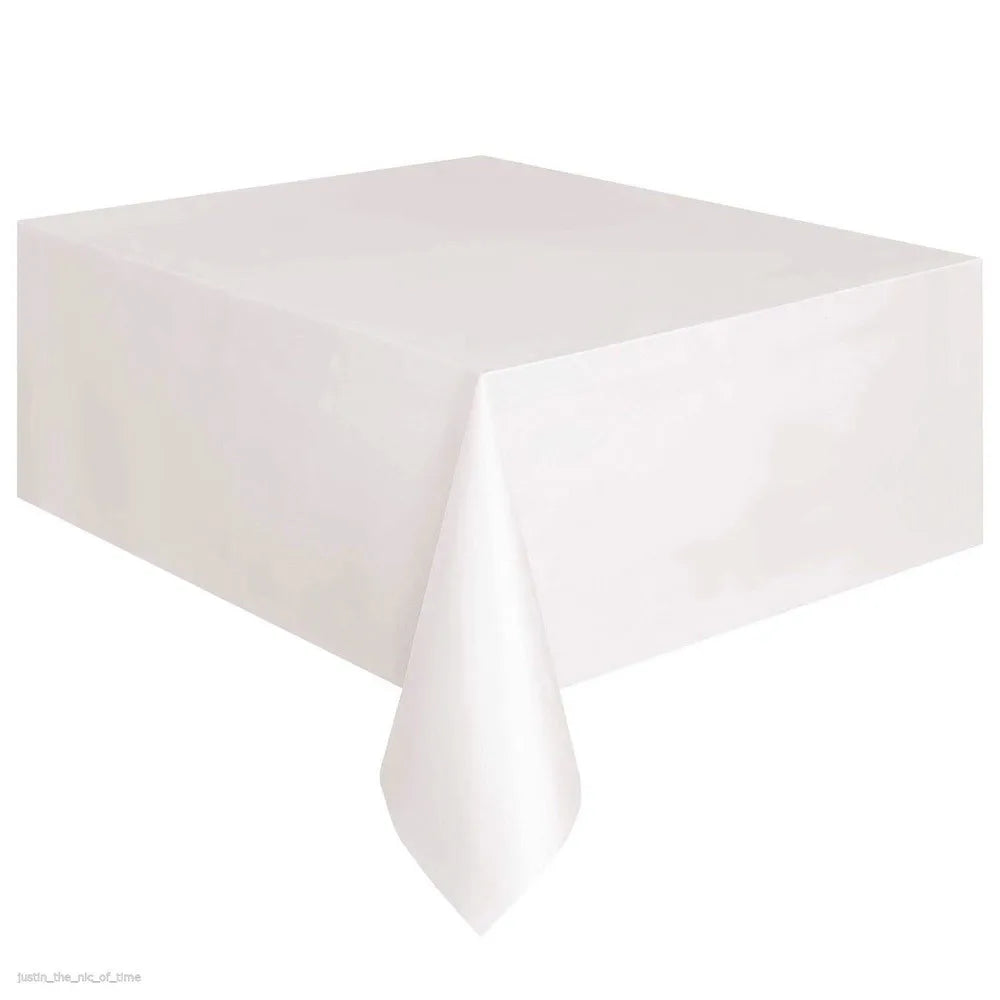 Large Plastic Rectangle Table Cover Cloth Wipe Clean Party Red White Black Tablecloth Covers for Birthday wedding christmas -