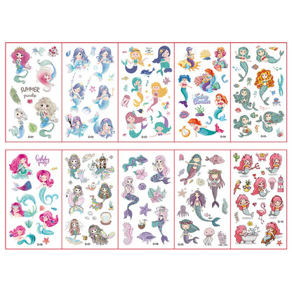 10 Sheets/Pack Kids Cartoon Unicorn Tattoo Sticker for Children's Arm Hands Body Cute Temporary Fake Tatoo - style 8