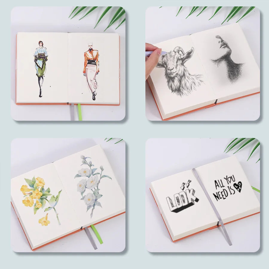 720 page blank inner notebook, soft synthetic leather surface, minimalist drawing book,ultra thick notebook, small and fresh 