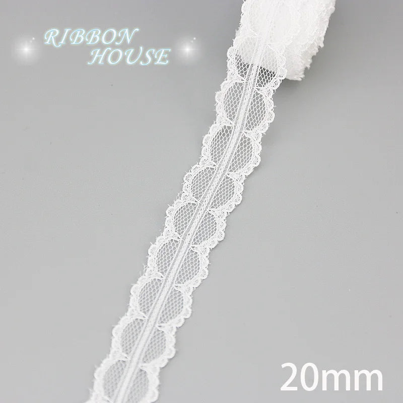(5 yards/roll) white Lace fabric Webbing Decoration Lovely gift packing polyester Material - 23