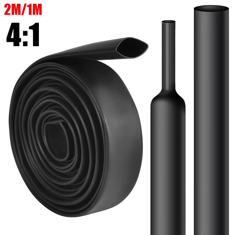 1M 2M 4:1 Thermoretractile Heat Shrink Tube with Glue Dual Wall 4/6/8/12/16 MM Heat Shrinkable Tubing for Electrical Insulati