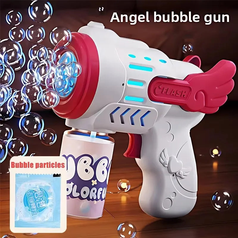 Fully Automatic Bubble Gun Rocket Bubbles Machine Automatic Blower with Bubble Liquid Toy for Kids Beach Outdoor Bubble Gifts