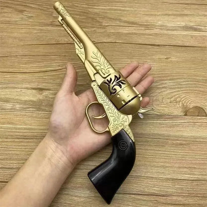 Metal Western Cowboy Revolver Non-Firing Model, Vintage Design, Collectible, Not A Real - Gold