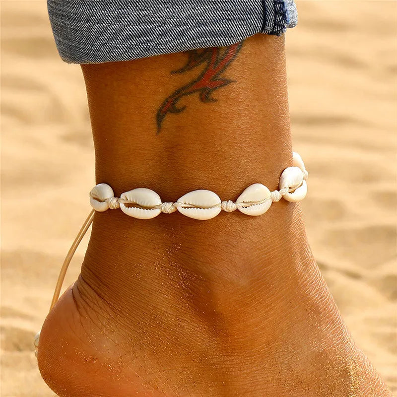 Bohemia Shaped Anklets for Women Foot Jewelry Summer Beach Barefoot Bracelet Ankle on Leg Chian Ankle Strap Accessories