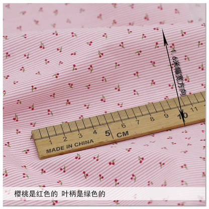 160cm*50cm Pure cotton twill fabric cotton cloth cotton floral 1.6 meters wide pastoral plaid DIY pink fabric