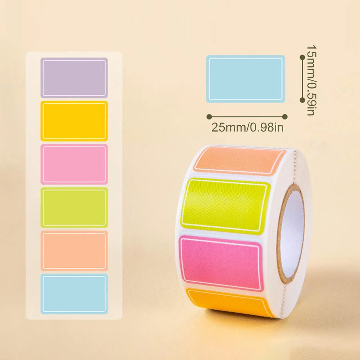 500 Waterproof Colored Labels Stickers Color-Coding Removable Labels Solid Colors Tags for Inventory Address File Classificat