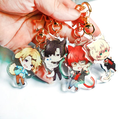 Personalized Keychains Designer Custom Cartoon Llavero Key Chain Photo Customized Anime Charms Hologram Clear Acrylic Key Rin