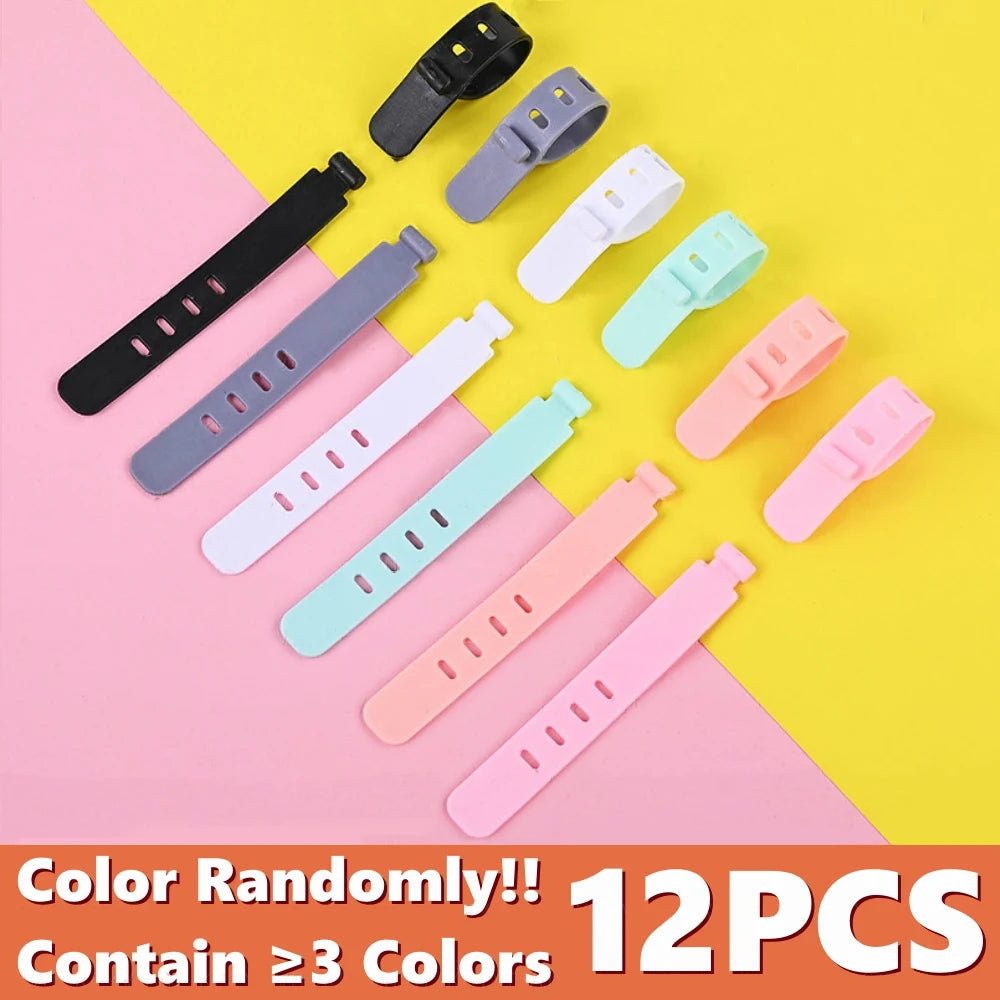 20/12/4PCS Cable Ties Cord Organizer Management Silicone Wire Holder Straps Zip Clips Reusable Tie Wraps Keeperwinder Rubber