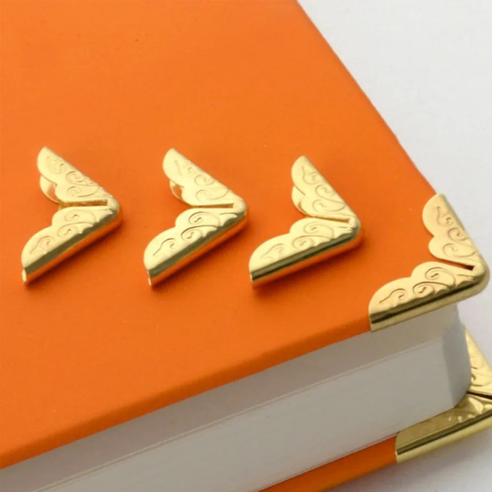 50Pcs Metal Book Corner Protector Vintage Scrapbook Photo Album Notebook Menus Folder Protecting Golden Silver Bronze 50Pcs M