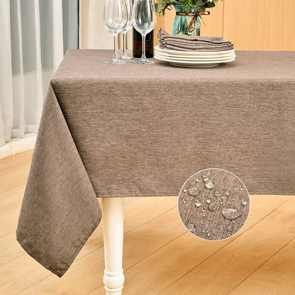 Waterproof Rectangle Table Cloth, Farmhouse Tablecloth, Anti-Shrink, Soft and Wrinkle Resistant, Decorative Fabric Table Cove