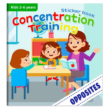 Montessori Toys Cartoon Sticker Books Focus on Potential Development Education Sticker Toys for Children 3-6Y - Opposite
