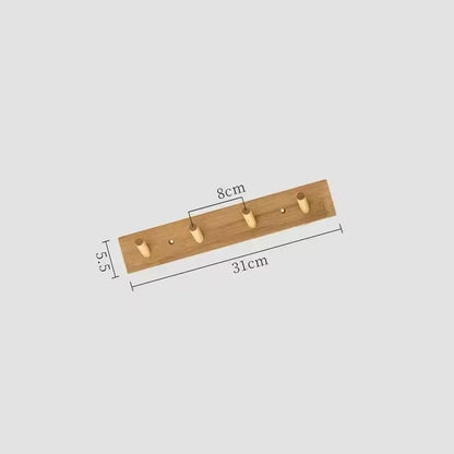 Wall Mounted Hanger Room Hooks Key Hallway Storage Holders Practical Decoration Nordic Bamboo Door Clothes Hats Robe Back Rac
