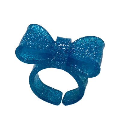 Resin Rings Dumpy Acrylic Rings Bowknot Rings Aesthetic Trendy Colorful Open Rings Statement Jewelry Bow Rings for Women - gl