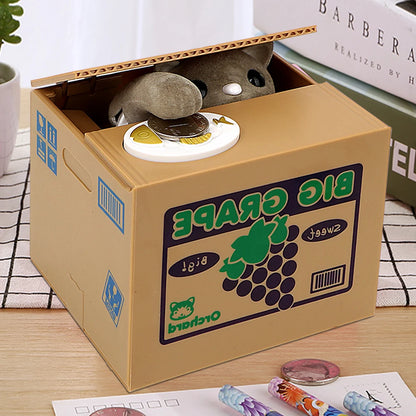 Cute Automated Panda Cat Steal Coin Bank Money Saving Box Electronic Money Boxes Kids Gift Piggy Banks