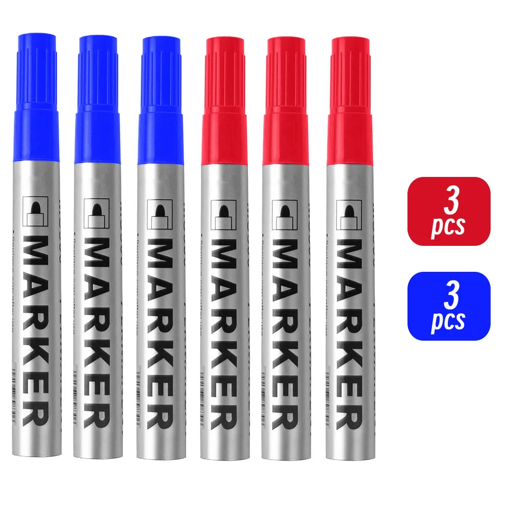 Permanent Paint Marker Pen Waterproof Black Pen for Tyre Oily Markers Quick Drying Signature Pen Stationery Supplies - 3blue 
