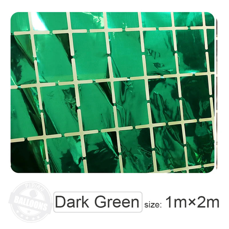 1m×2m Bright Square Rain Curtain Party Wedding Birthday Background Wall Decoration Parti Decor Gold Silver Green Rain Curtain