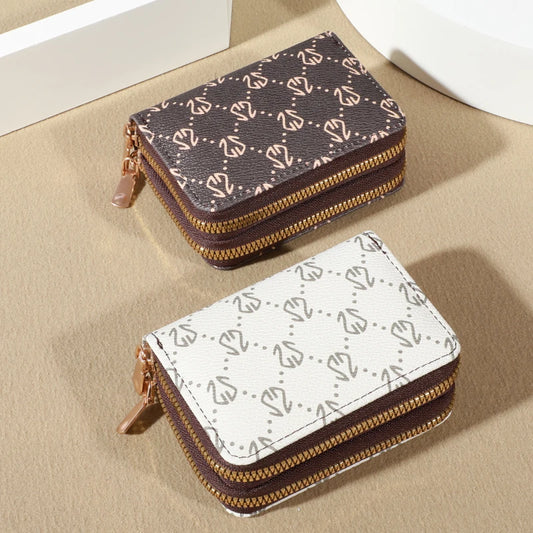 Chic Vintage Zippered Card Holder Wallet for Women - Secure Multi-Card Slots, Fashionable Faux Leather with Coin PurseLuxurio