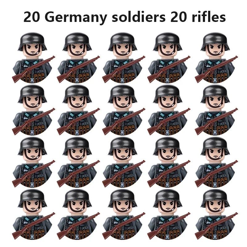 Multi-style military soldiers mini character building blocks DIY assembled building blocks children's collection toys and gif