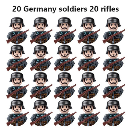 Multi-style military soldiers mini character building blocks DIY assembled building blocks children's collection toys and gif
