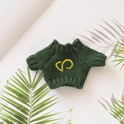 17cm Cute Mini Plush Doll'S Clothes Outfit Accessories For Korea Kpop Exo Labubu Idol Dolls Christmas Knitted Sweater Kid Gif