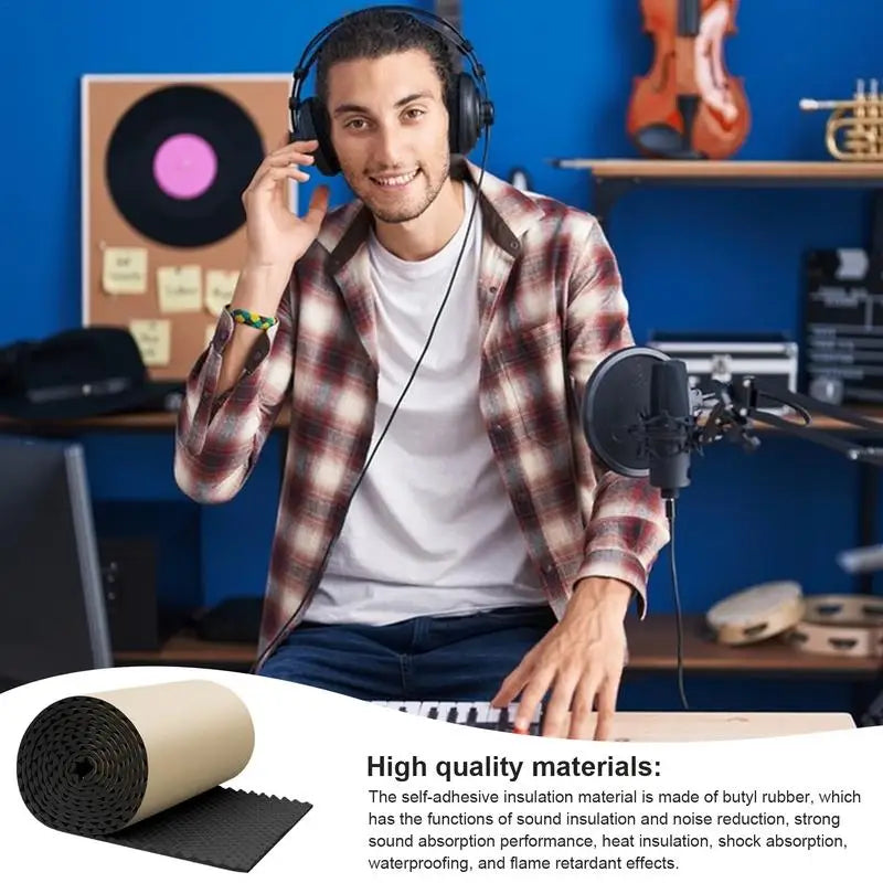 Sound Absorbing Panel Acoustic Sound Panels Dampening Pads Waterproof Sound Barrier Self Adhesive Sound Proof Padding Car Stu