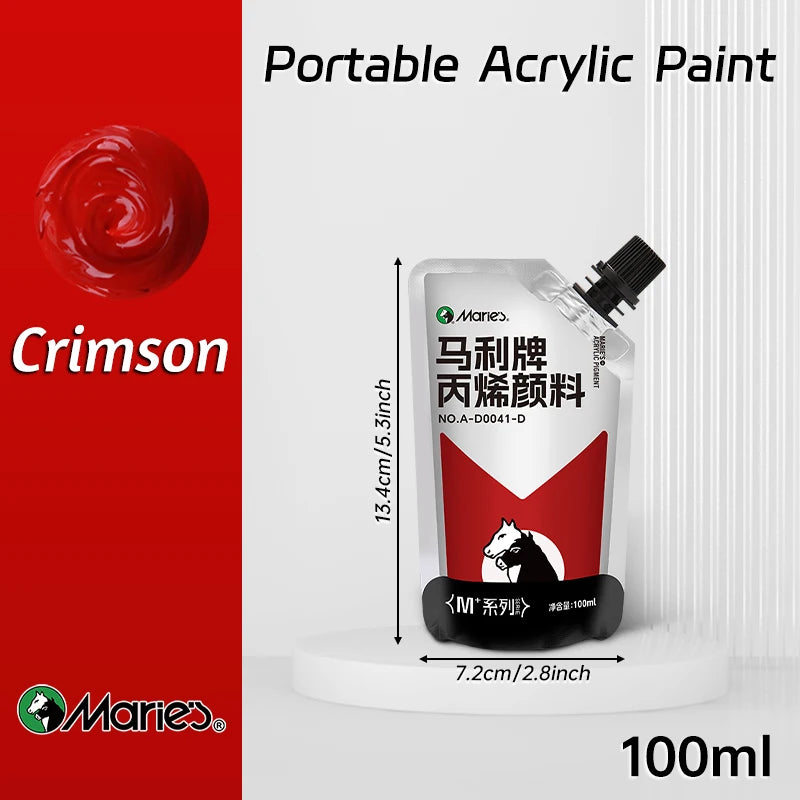 100ml Marie's Acrylic Paint,Assorted Colors,Waterproof,Pigments for DIY Craft,Rock,Wood,Professional Pigments for Adults,Arti