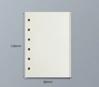 45 Sheets A5 A6 A7 Loose Leaf Notebook Refill Spiral Binder Inner Page Line Blank craft Grid Inside Paper Stationery - A7 bla