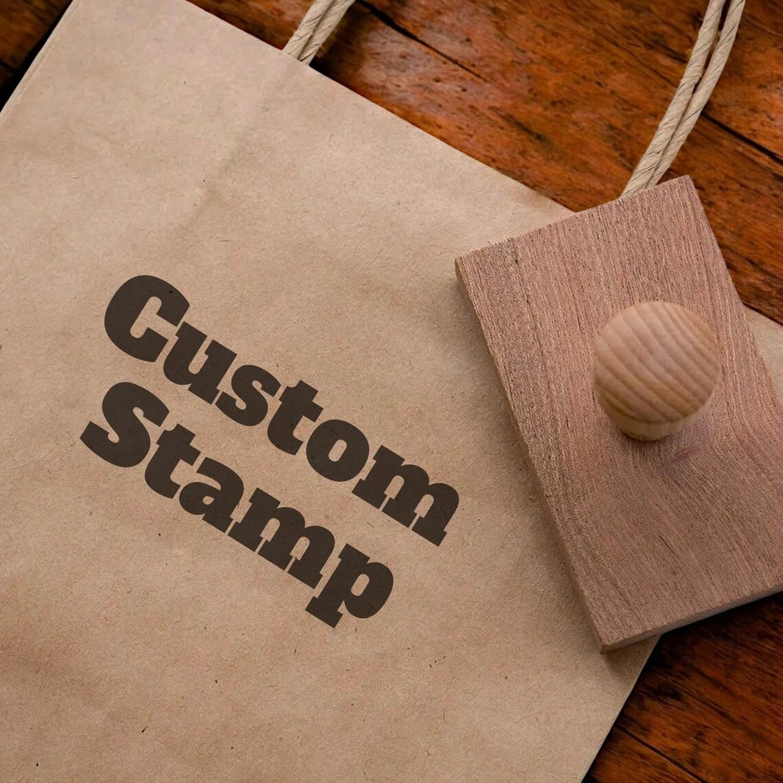 Custom Wooden Stamp Seal Personalized Logo Wedding Party Packaging Stamp Company Address&Name Self Inking Rubber Stamp Artwor